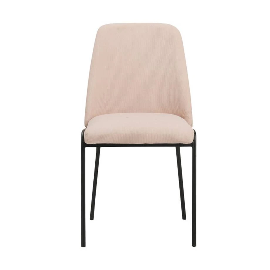 Стілець обідній Liberty KC-203 light pink рожевий вельвет/чорний метал