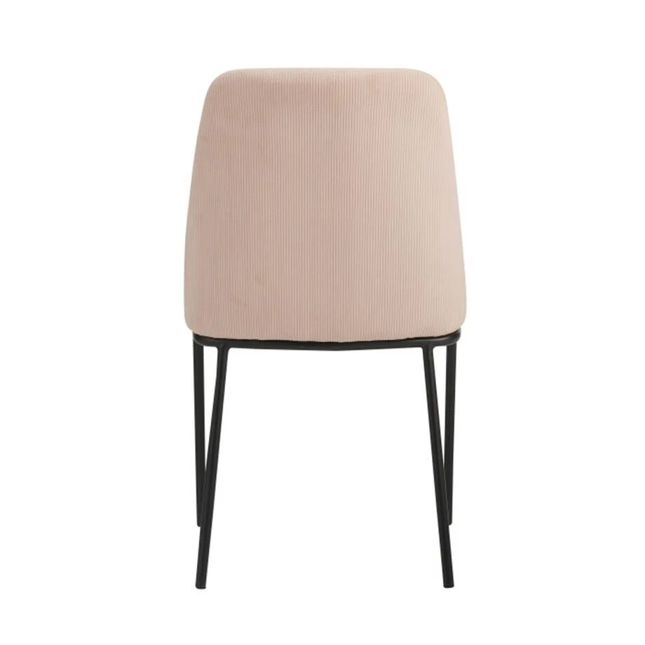 Стілець обідній Liberty KC-203 light pink рожевий вельвет/чорний метал