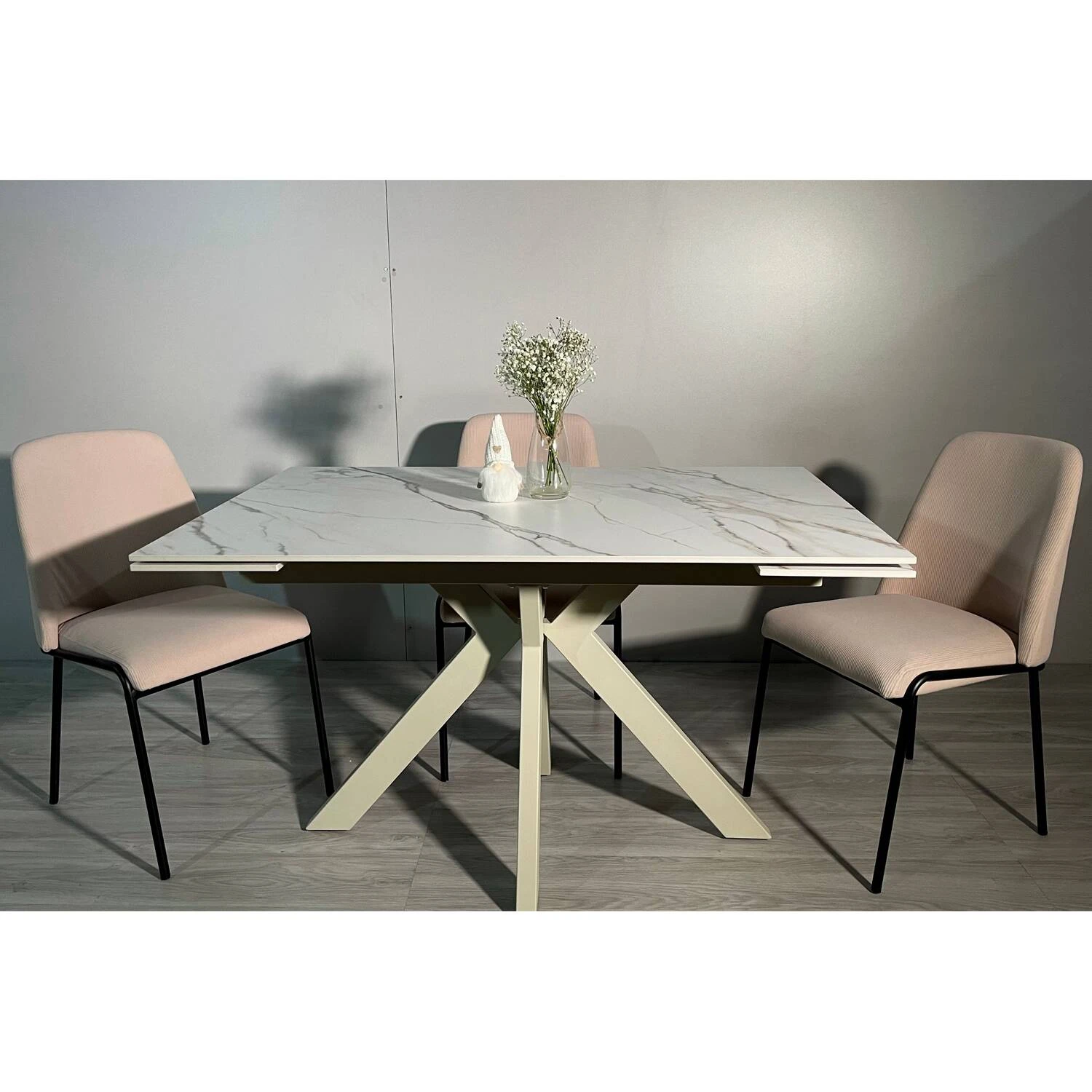 Стіл обідній розкладний T-7554C-1318 Margit Ceramic Inor Liujin white matt 130-180x90x76
