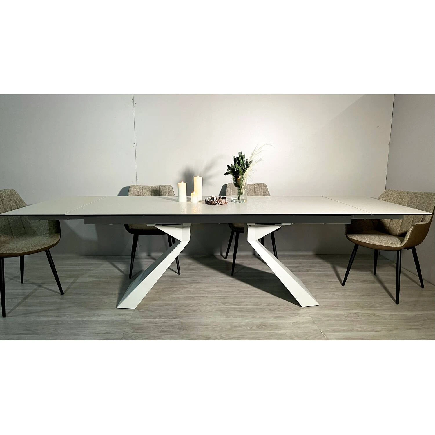 Стіл обідній розкладний T-7500C Tivoli Ceramic Dazzling White matt (SH2467) 200-280x100x76