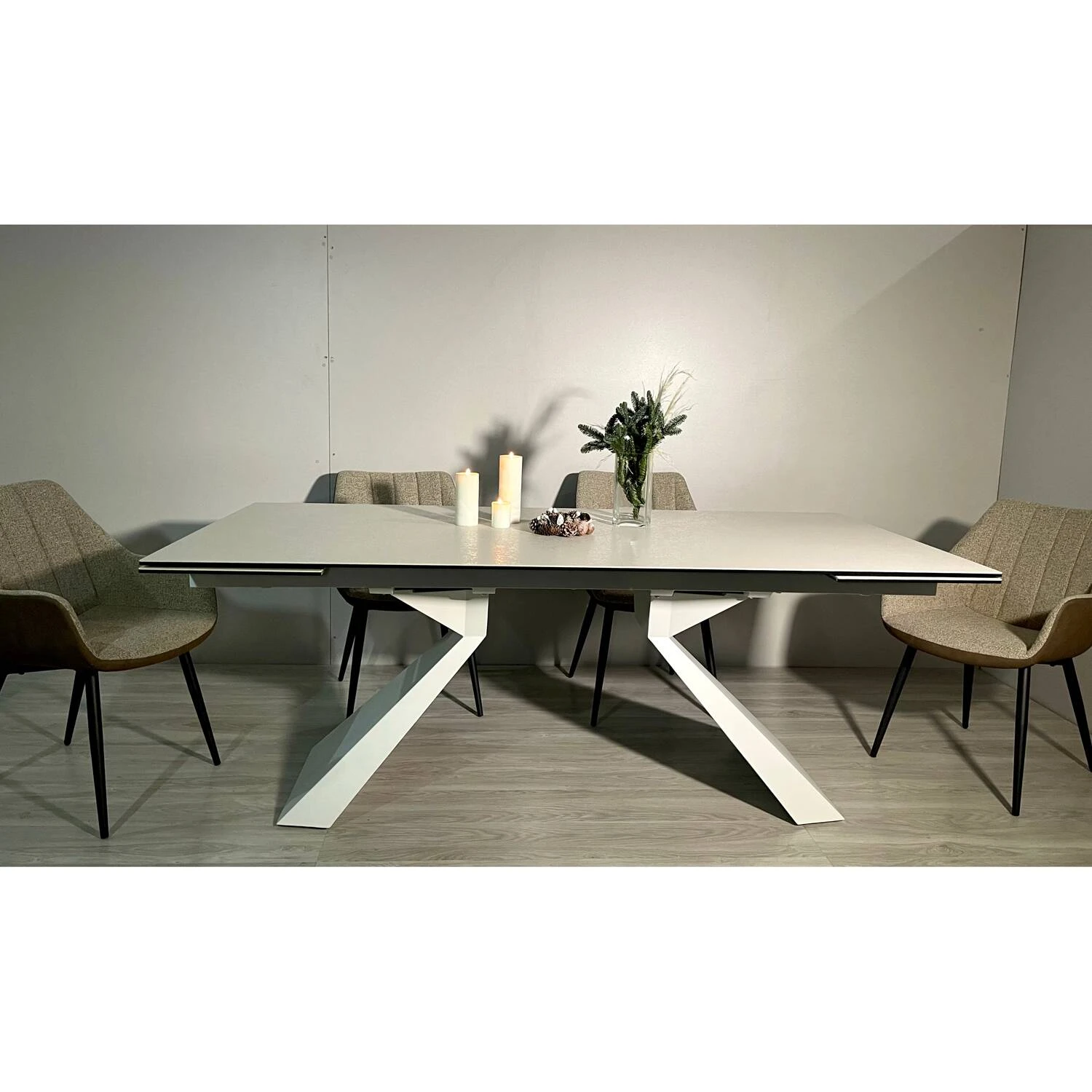 Стіл обідній розкладний T-7500C Tivoli Ceramic Dazzling White matt (SH2467) 200-280x100x76