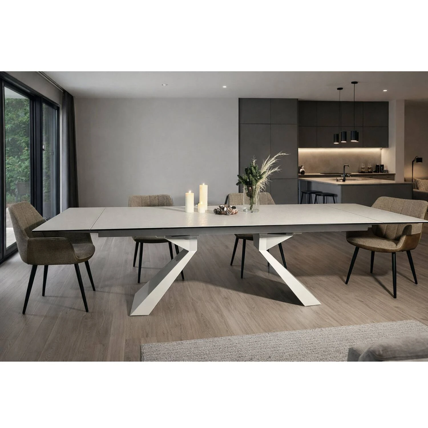 Стіл обідній розкладний T-7500C Tivoli Ceramic Dazzling White matt (SH2467) 200-280x100x76