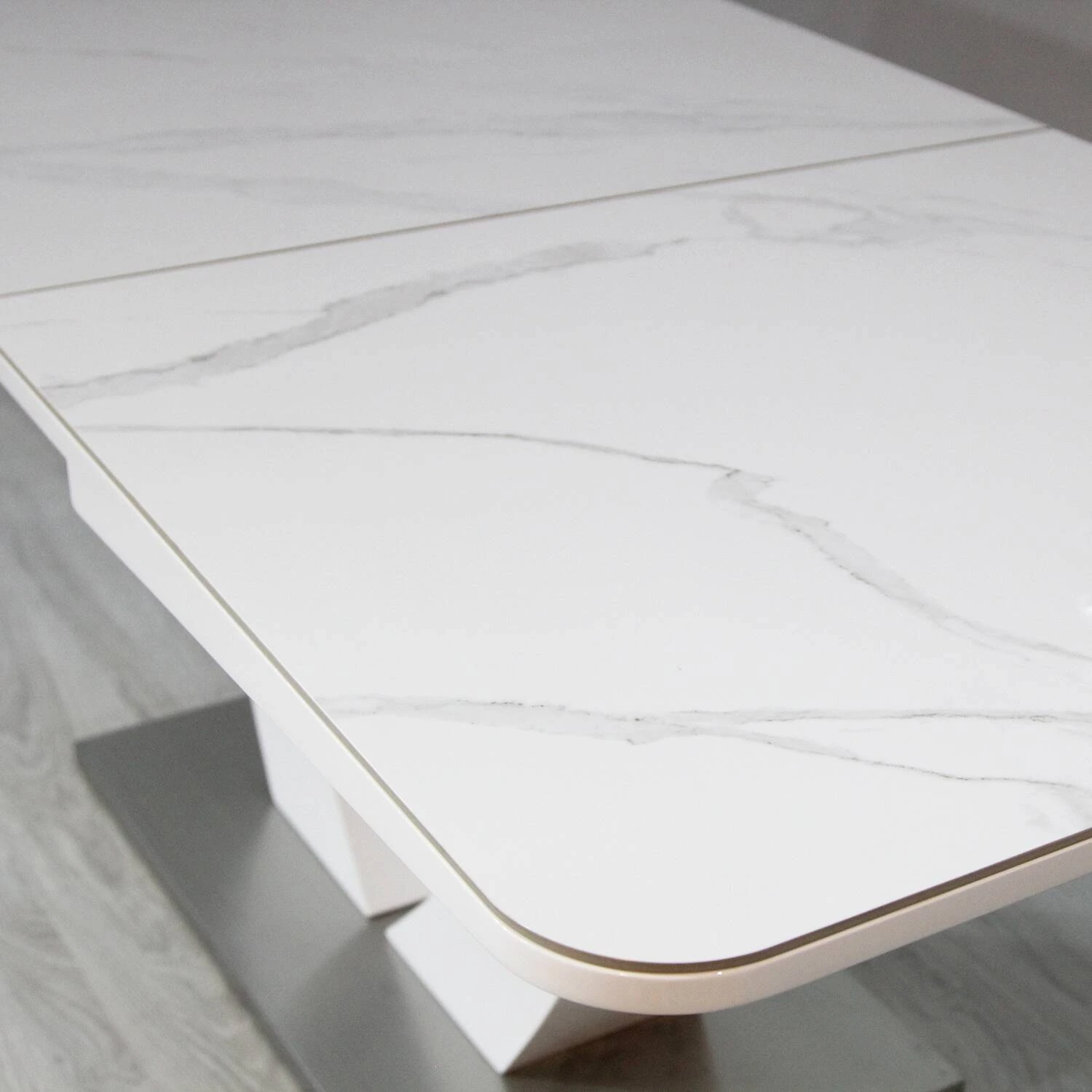 Стіл обідній розкладний T-904 Concord Ceramic Bently White Gloss 120-150x80x76