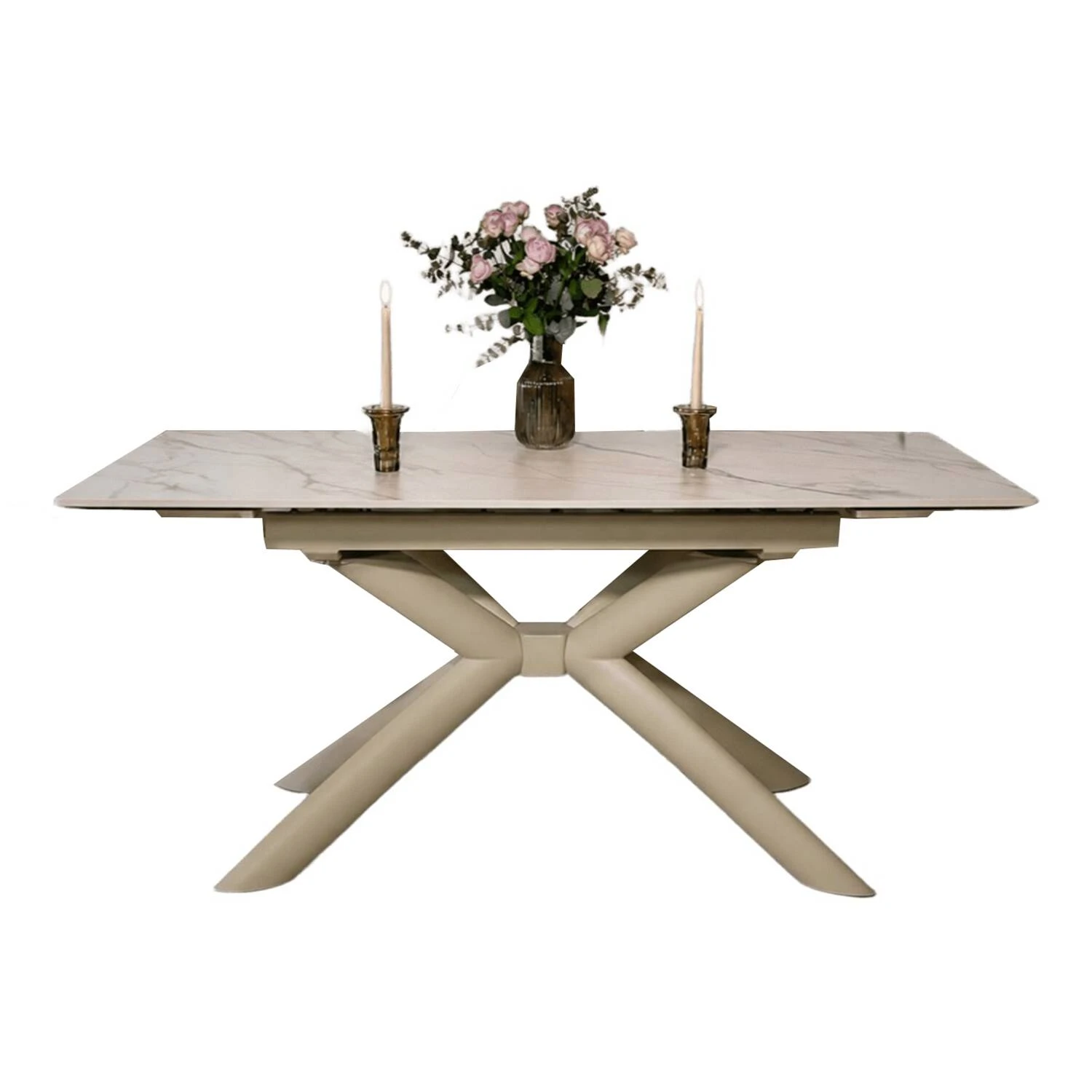 Стіл обідній розкладний T7094C-1826 Vitoria Ceramic Liujin beige matt 180-260x90x76