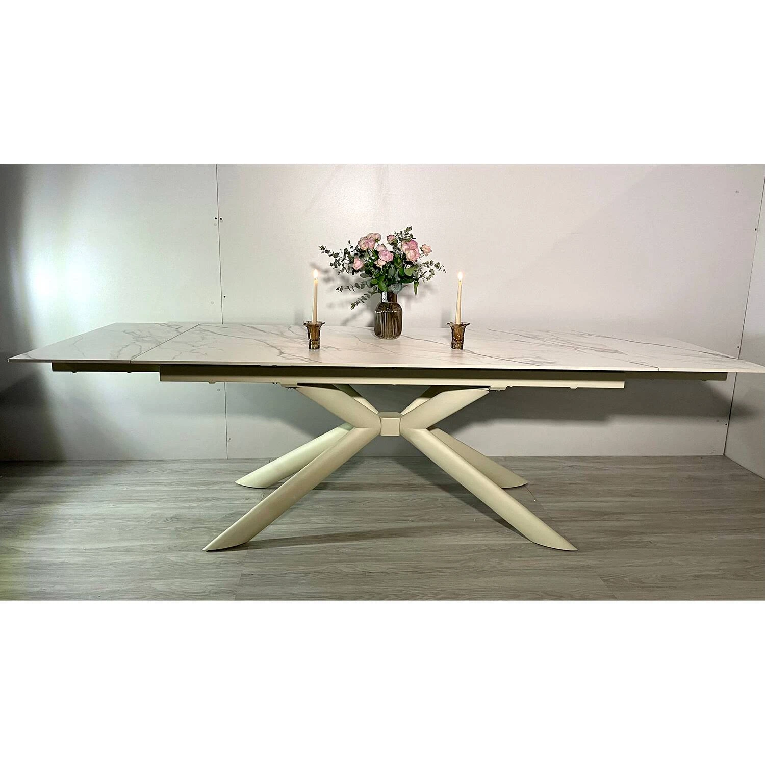 Стіл обідній розкладний T7094C-1826 Vitoria Ceramic Liujin beige matt 180-260x90x76