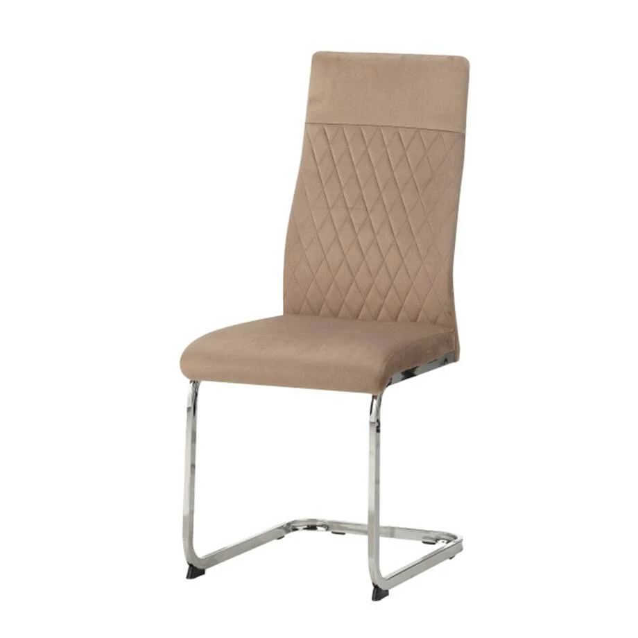 Стілець обідній Ostin DC-22218-2 beige бежевий велюр/хром метал