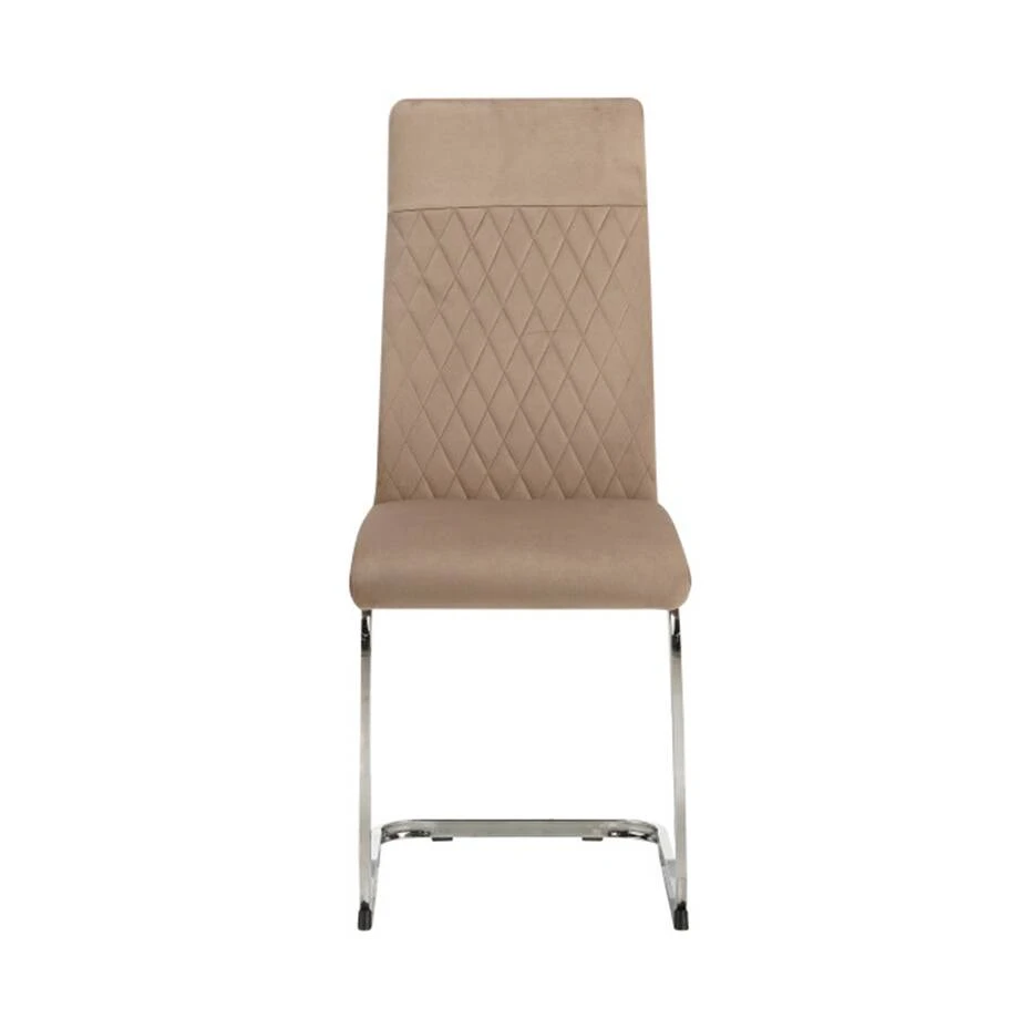 Стілець обідній Ostin DC-22218-2 beige бежевий велюр/хром метал