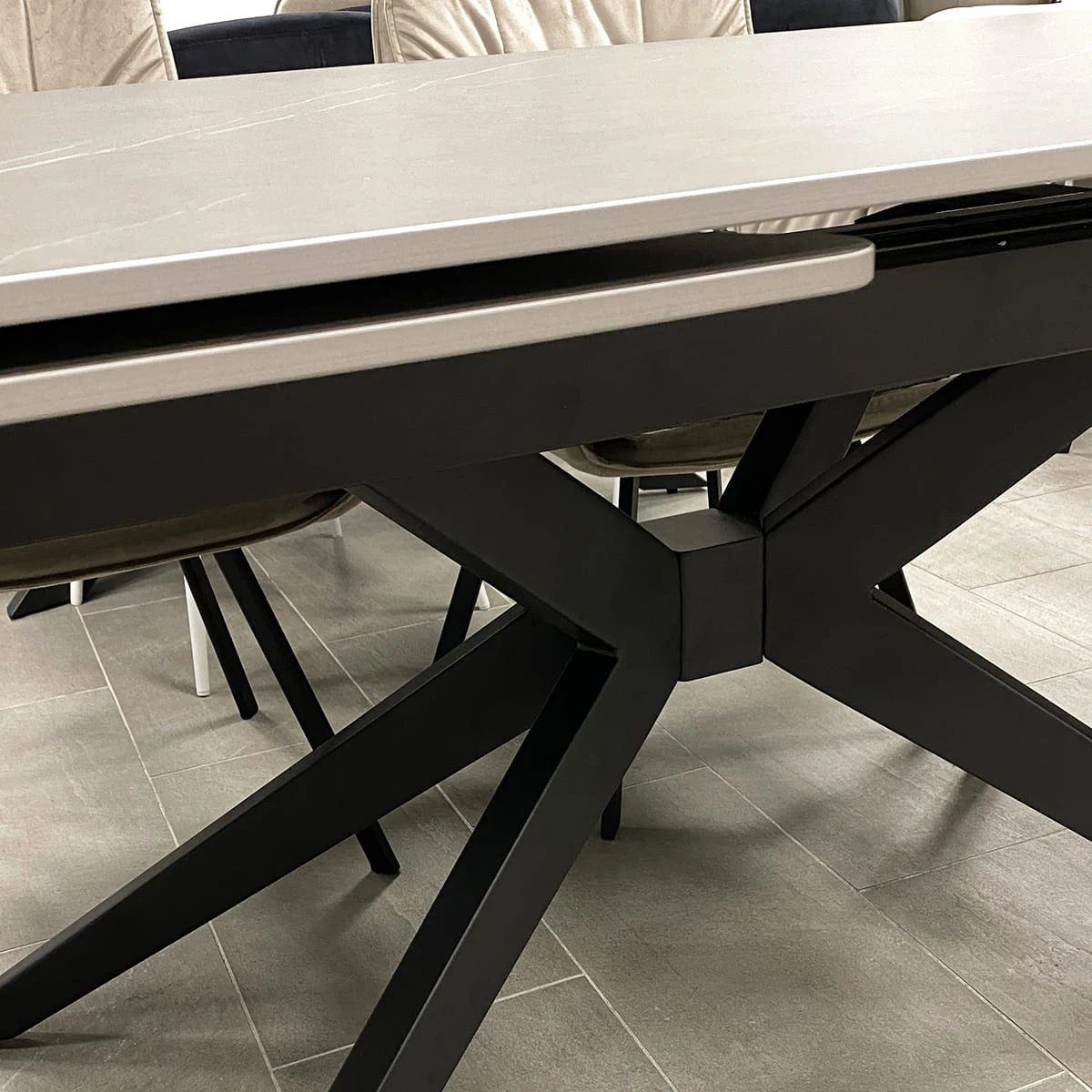 Стіл обідній розкладний T7548-1824 Lisbon Ceramic bulgaria dark grey matt 180-240x90x76