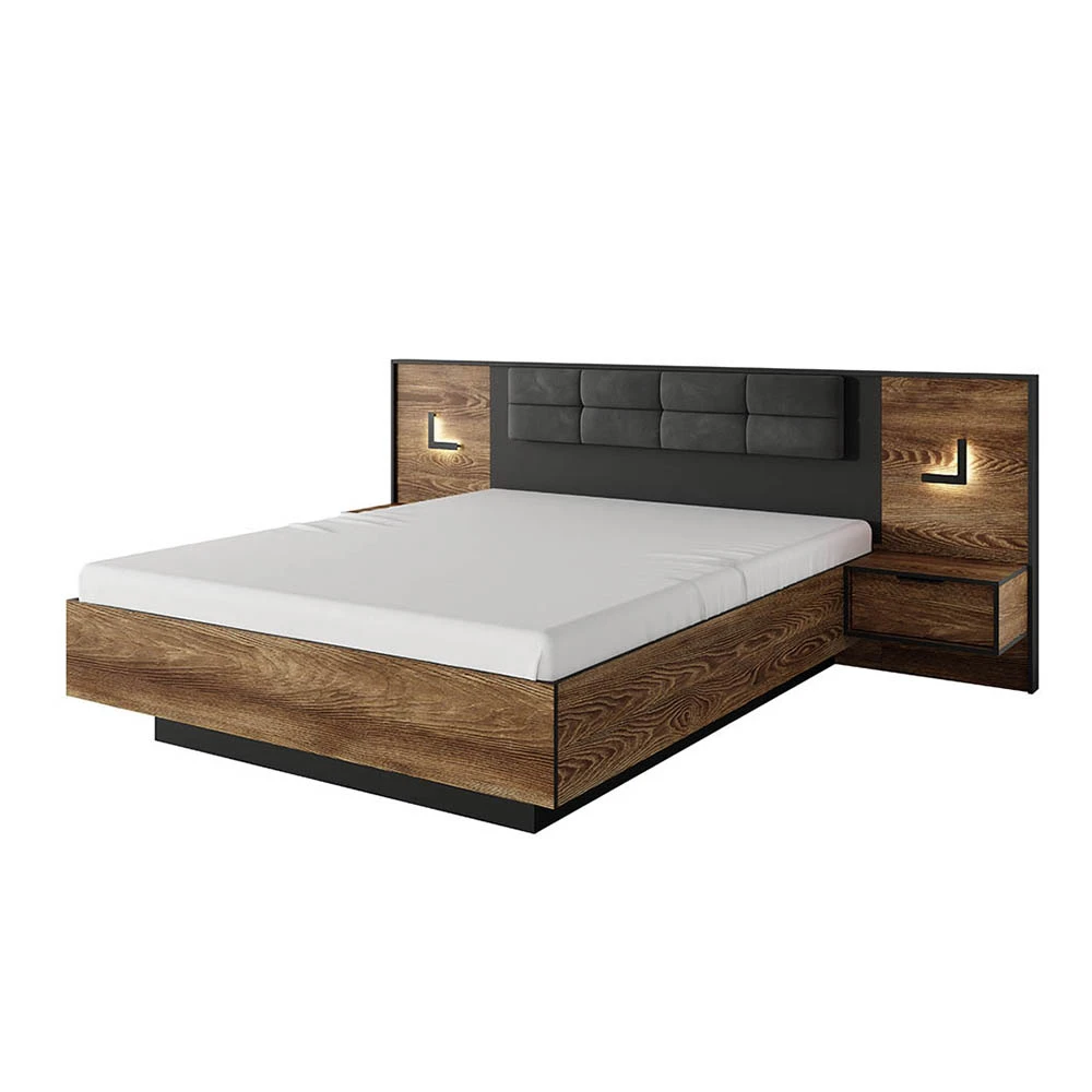 Ліжко з підйомним механізмом Стокгольм 160x200 + 2 тумби з підсвіткою