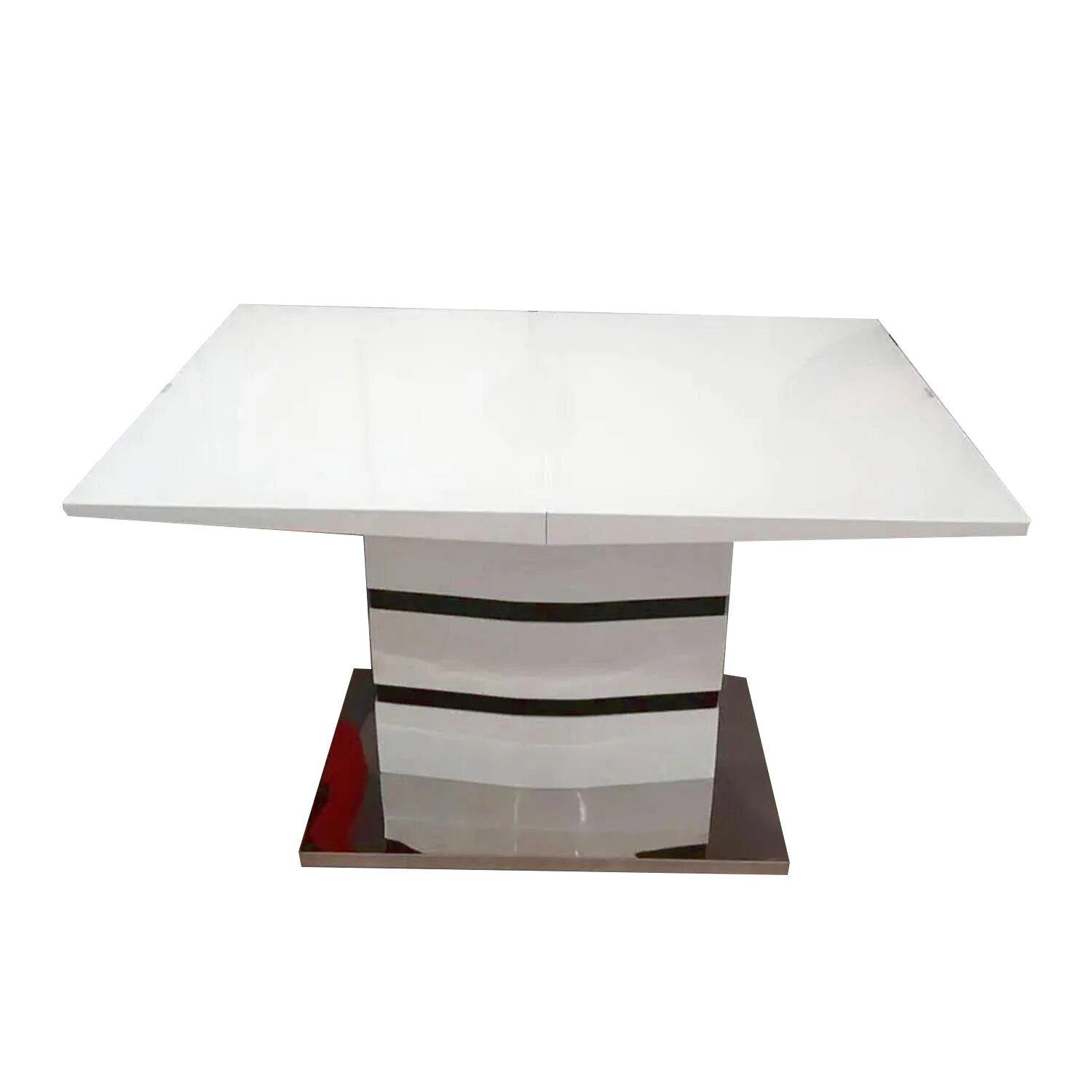 Стіл обідній розкладний DT-9108G Philadelphia white/black gloss 120-160x80x76