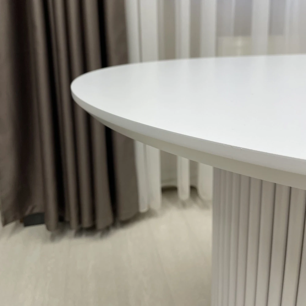 Стіл обідній овальний нерозкладний Starwood B-Wood 200х90-100 см HPL Arpa 0249 Erre білий