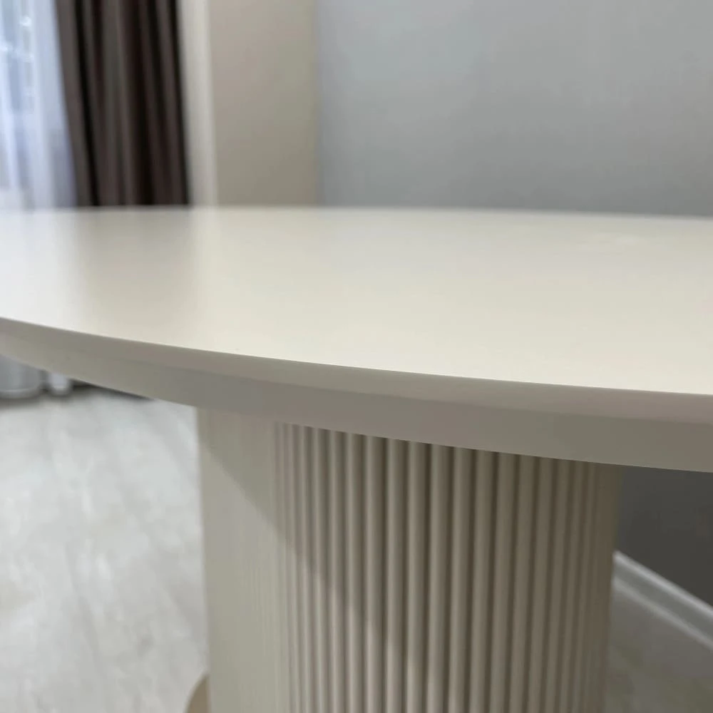 Стіл обідній овальний нерозкладний Starwood B-Wood 200х90-100 см HPL Arpa 0737 Erre білий
