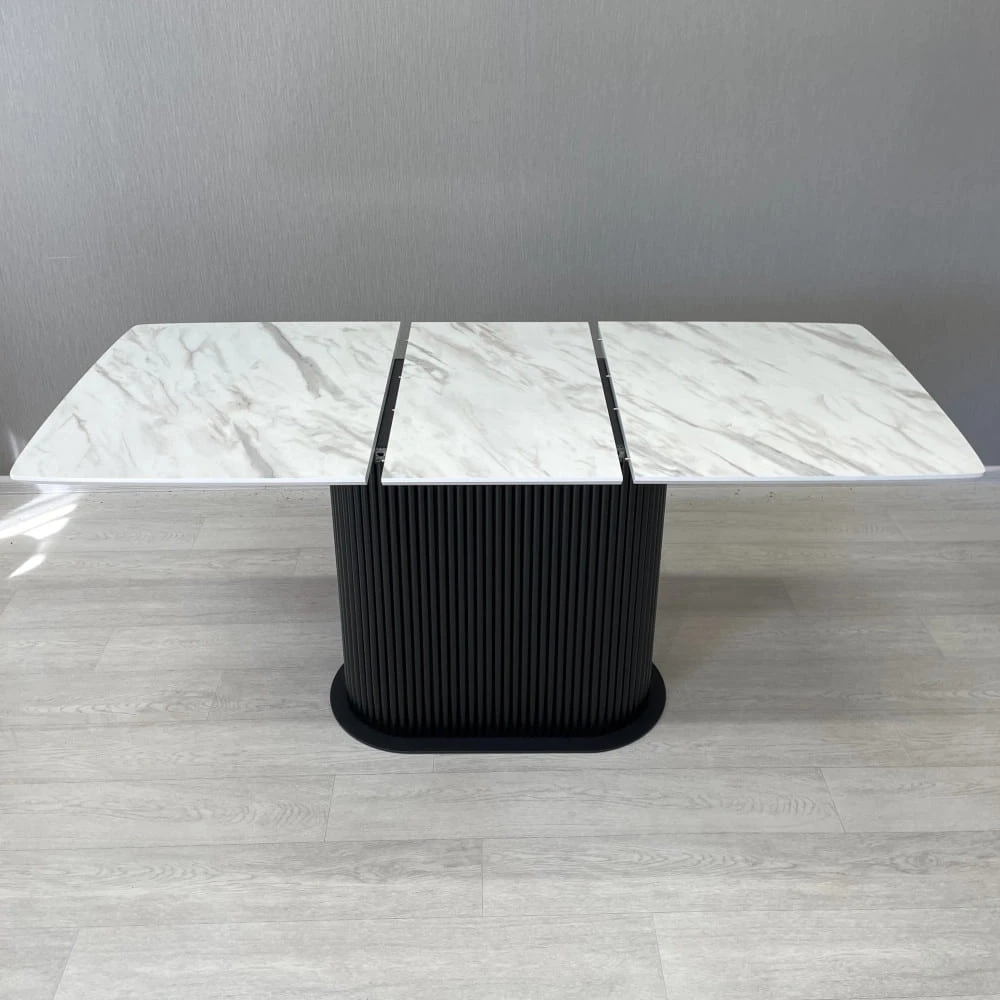 Стіл обідній прямокутний розкладний Starwood B-Wood 120-160 см HPL Arpa 3346 KER білий