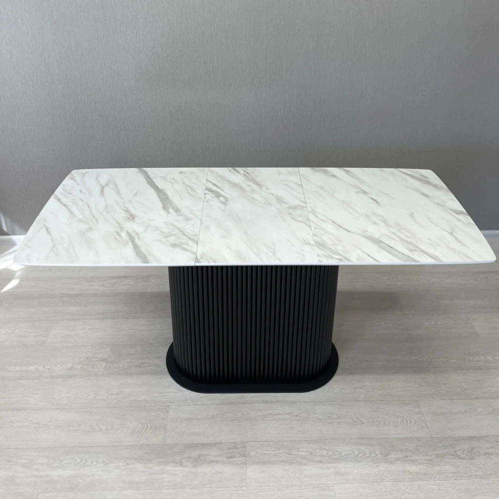 Стіл обідній прямокутний розкладний Starwood B-Wood 120-160 см HPL Arpa 3346 KER білий
