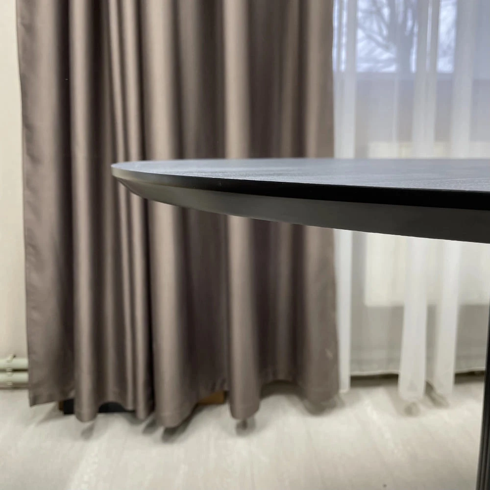 Стіл обідній овальний нерозкладний Starwood B-Wood 200х90-100 см HPL Arpa 3408 Losa чорний
