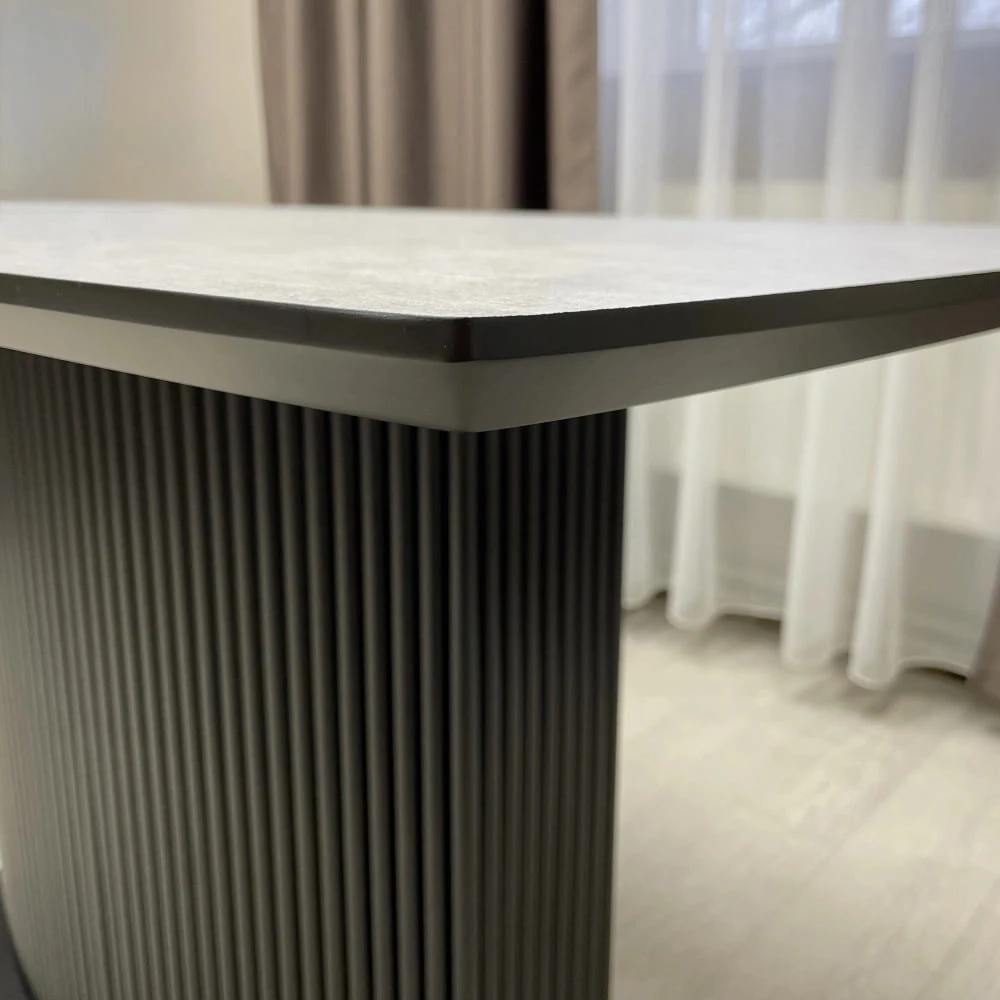 Стіл обідній прямокутний нерозкладний Starwood B-Wood Shark 140х80-90 см HPL EGGER F234 ST76 сірий
