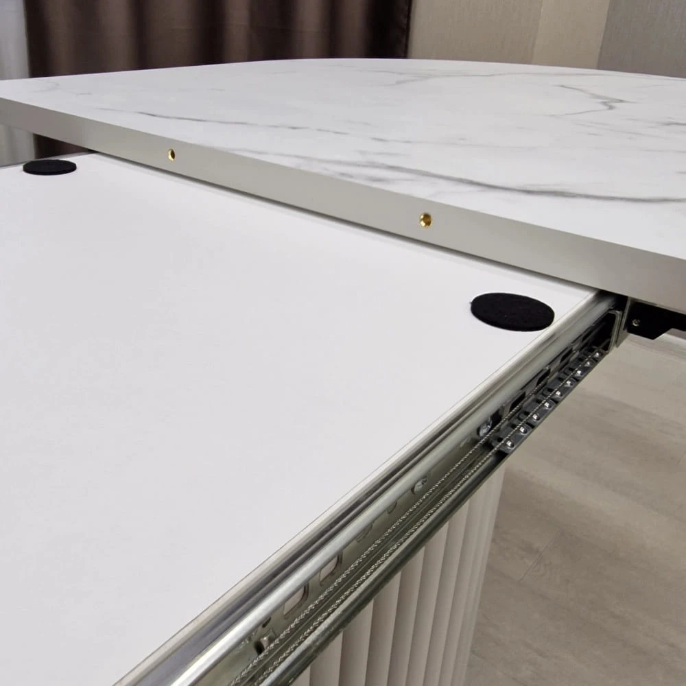Стіл обідній овальний розкладний Starwood B-Wood 140-180 см HPL EGGER F800 ST9 білий