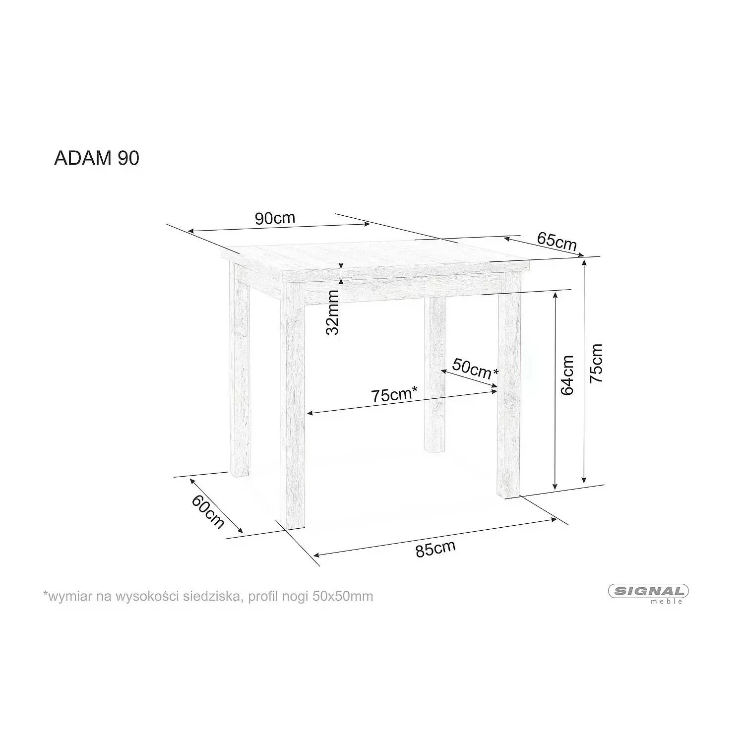 Стіл обідній Signal ADAM 90*65 дуб кремону торро/кашемір ADAMDCTKA90