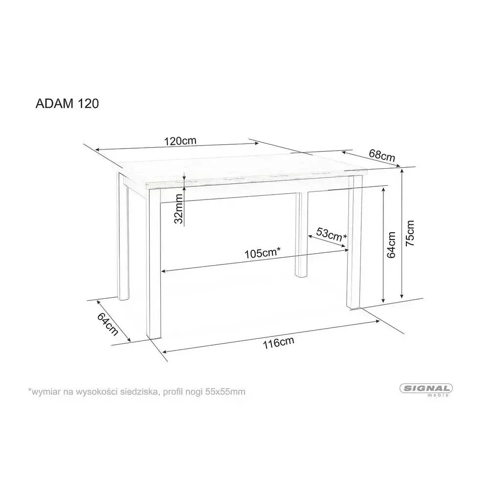 Стіл обідній Signal ADAM 120*68 кашемір/дуб кремону торро ADAMKADCT120