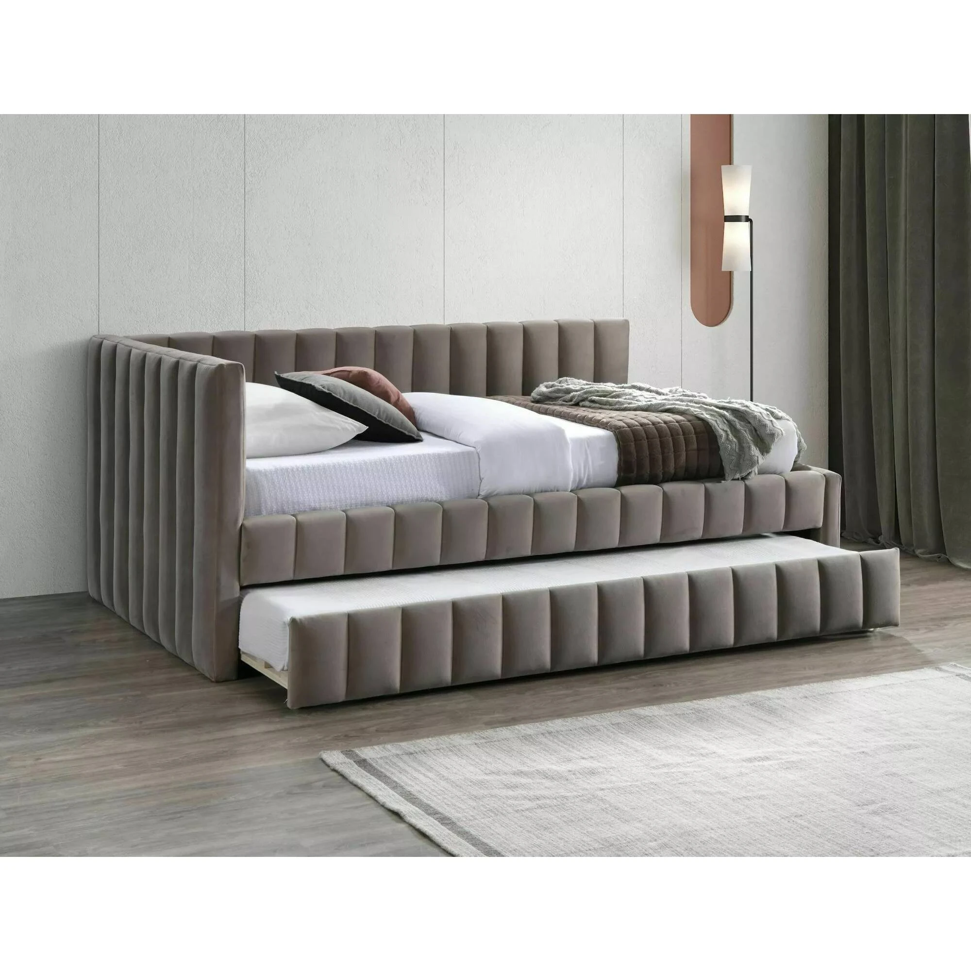 Ліжко односпальне Signal ALFIE VELVET 120X200 Світло-бежевий BLUVEL 40 ALFIEV120CBE