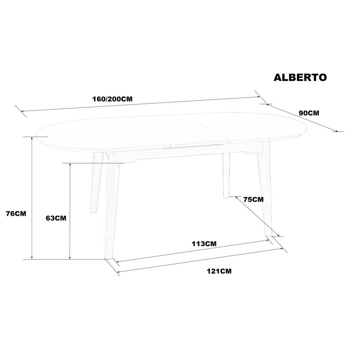 Стіл обідній розкладний Alberto Ceramic 160-200x90x76 бежевий матовий/дерево