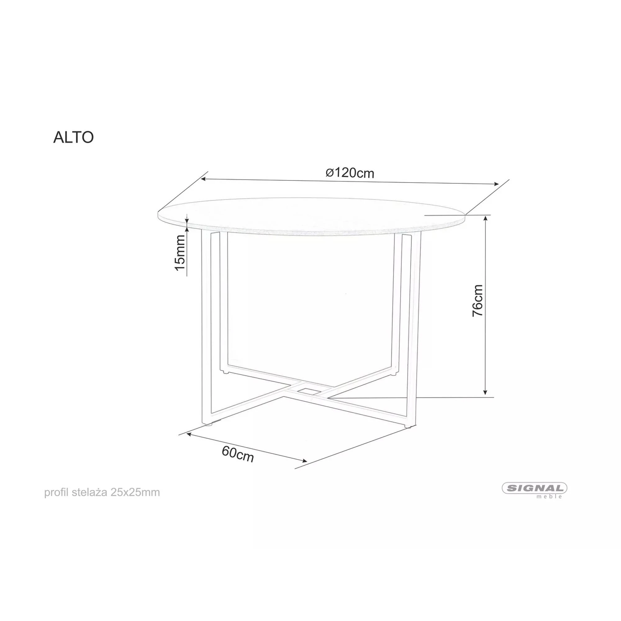 Стіл обідній Signal ALTO дуб/чорний д.120 ALTODC