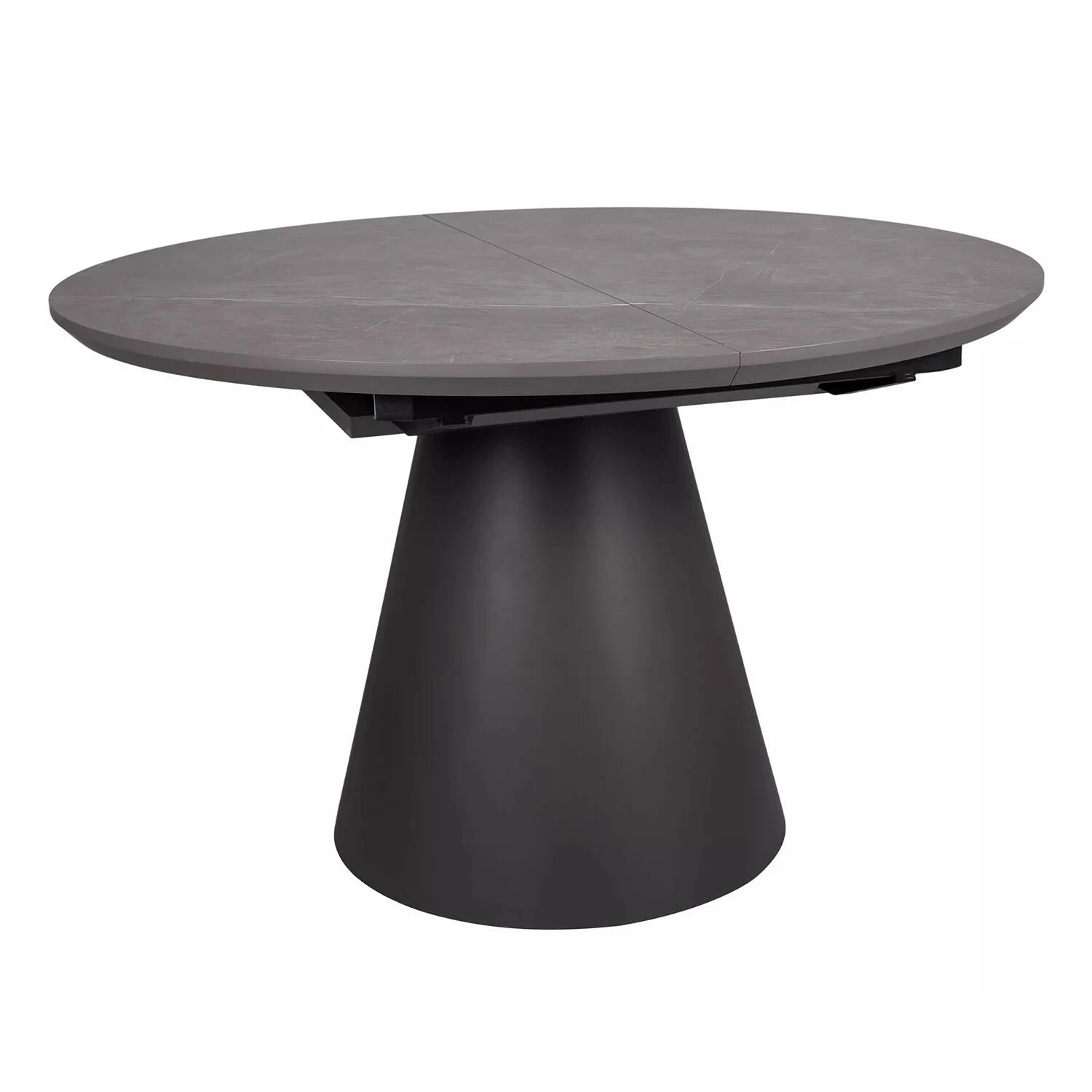 Стіл обідній розкладний Signal Angel II 120-160x120x75 сірий ефект мармуру/чорний