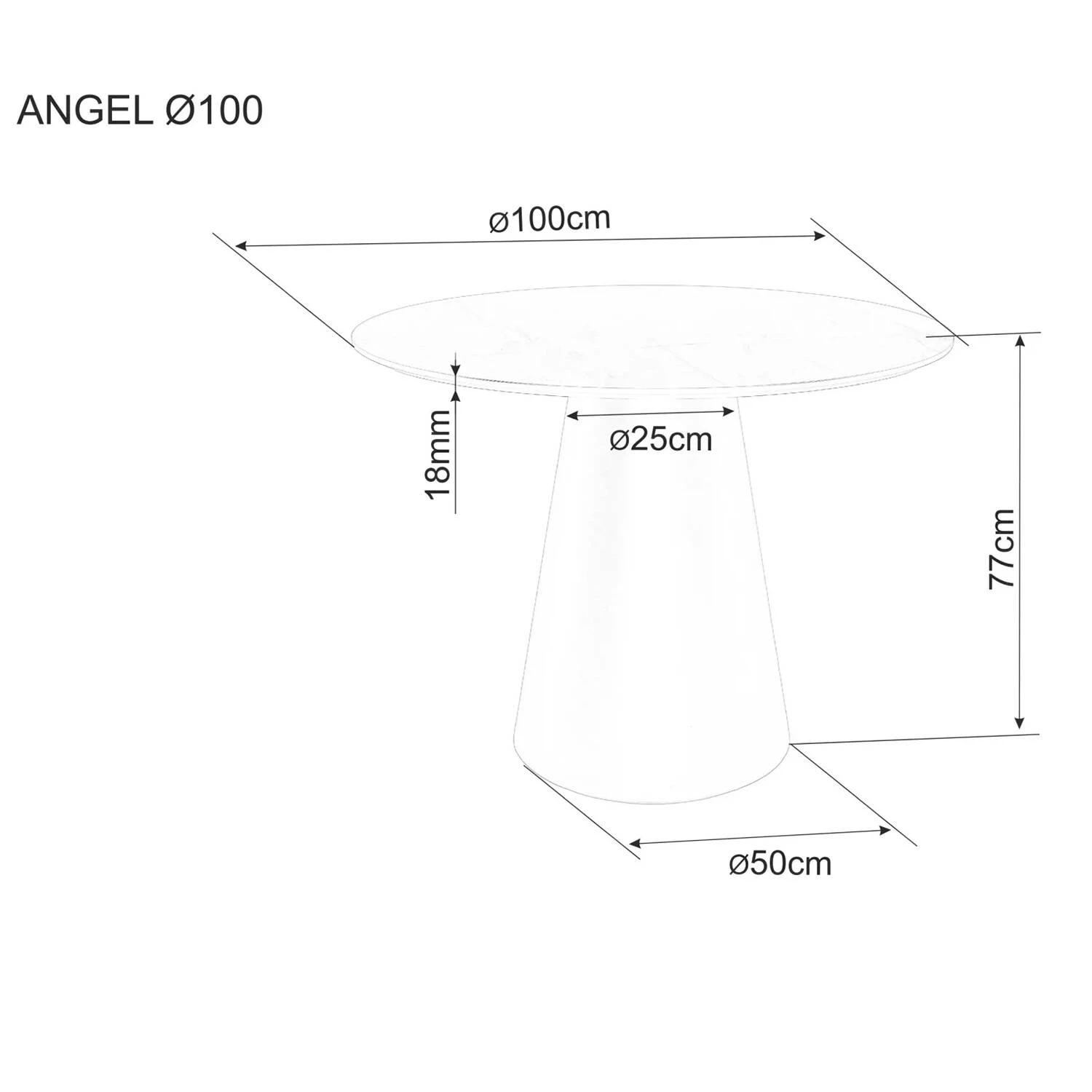 Стіл обідній Signal Angel d100xh77 дуб