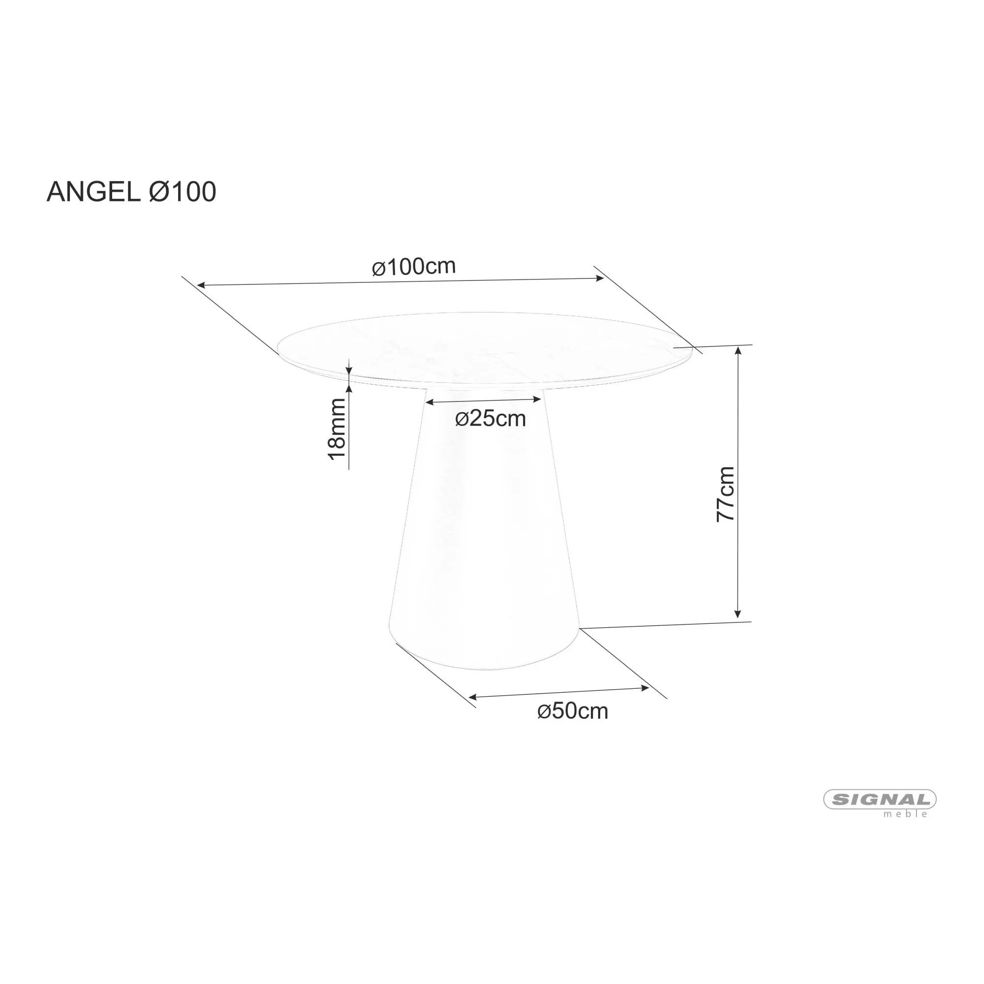 Стіл обідній Signal ANGEL сірий еф.мармуру/чорний d.100 ANGELSZCFI100