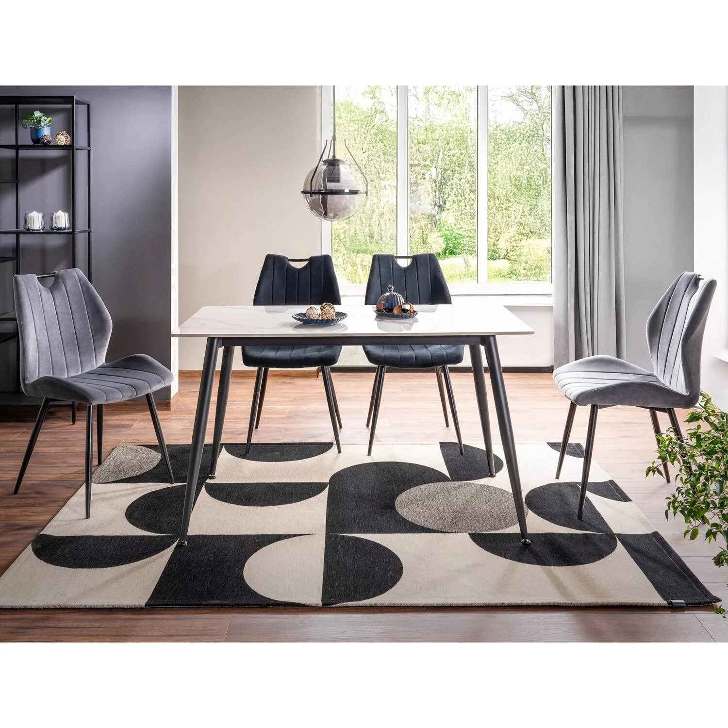 Стілець обідній Signal Arco Velvet чорний метал/чорний bl.19 оксамит