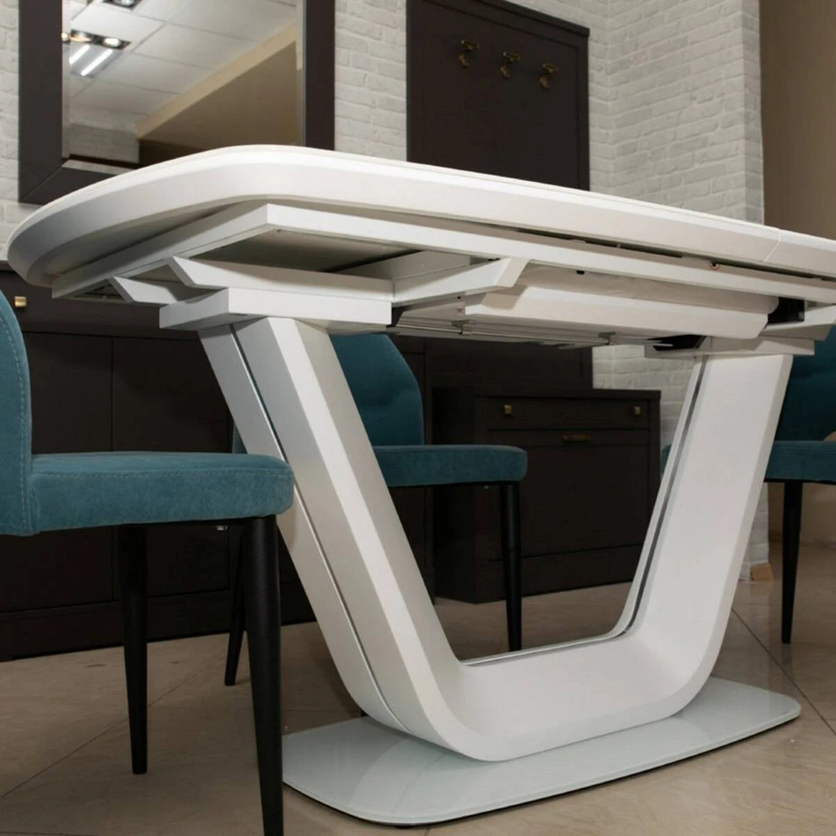 Стіл обідній розкладний Signal Armani 160-220x90x76 білий матовий