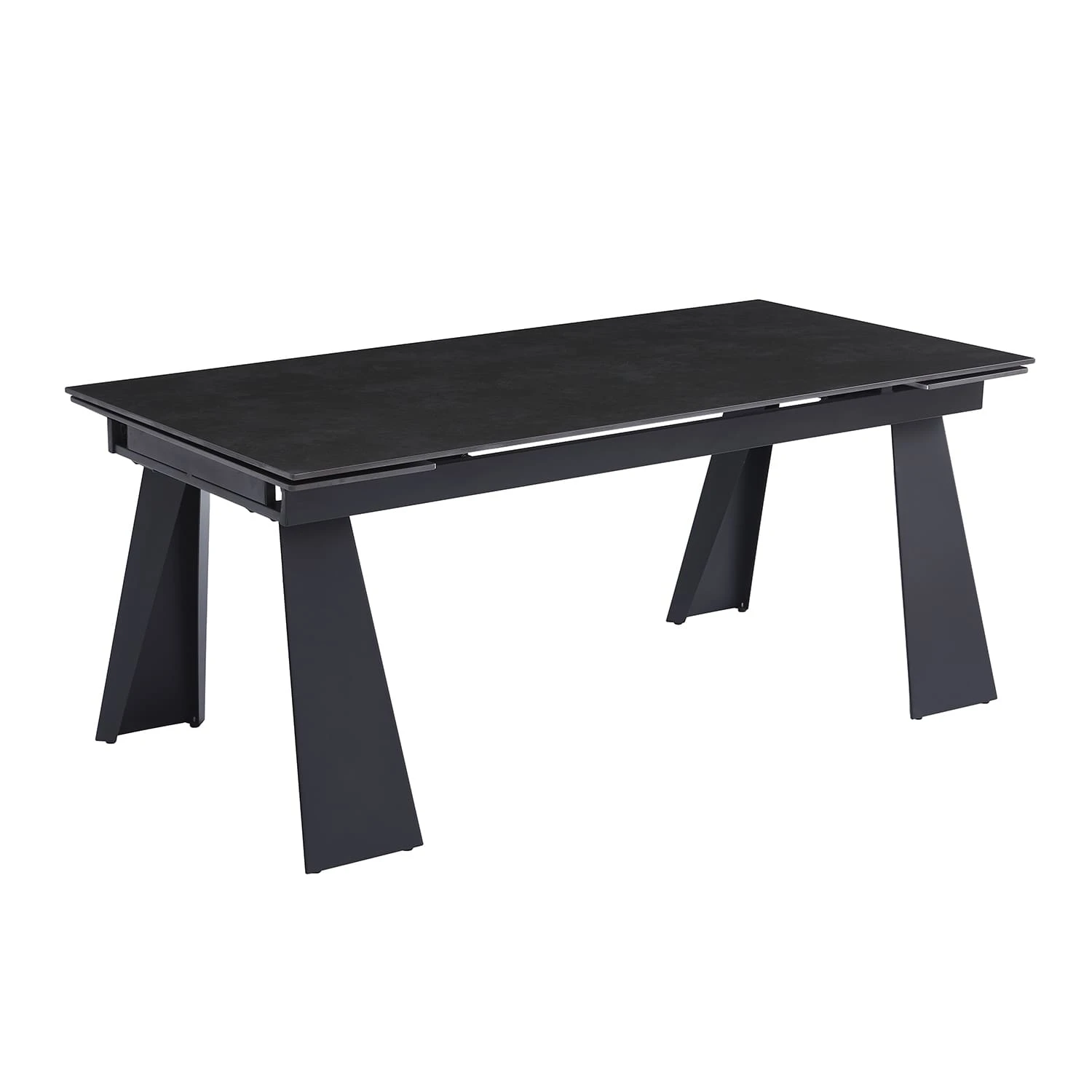 Стіл обідній розкладний Arnold Ceramic 180-240x90x76 wic dark grey матовий/чорний (кераміка+метал)