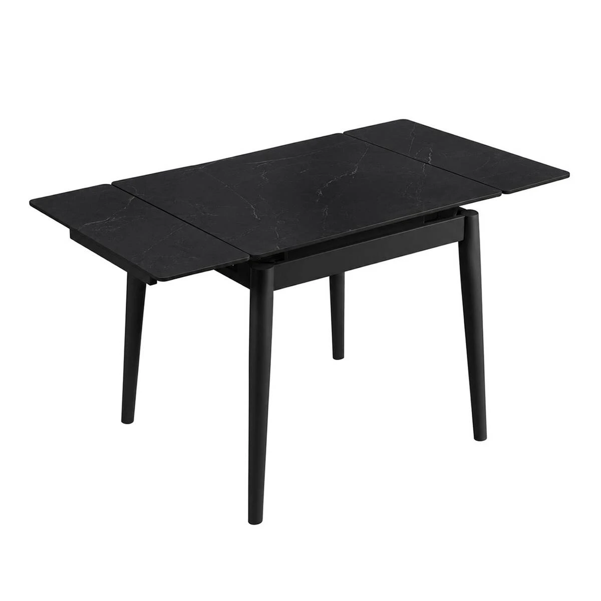Стіл обідній розкладний Avento Ceramic 80-130x80x75 чорний/чорний