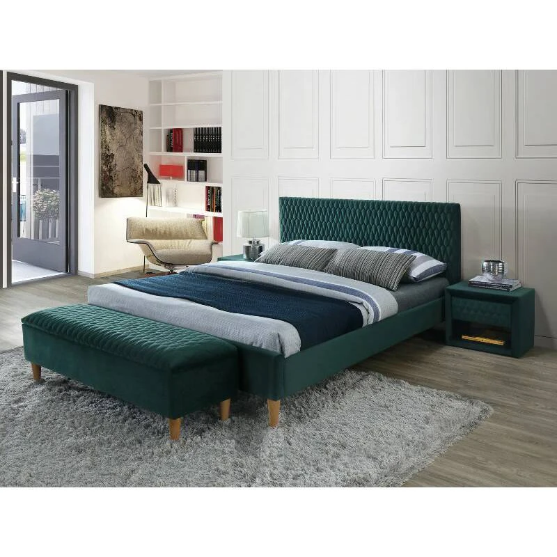 Ліжко двоспальне Signal Azurro velvet 160X200 Зелений AZURROV160ZD