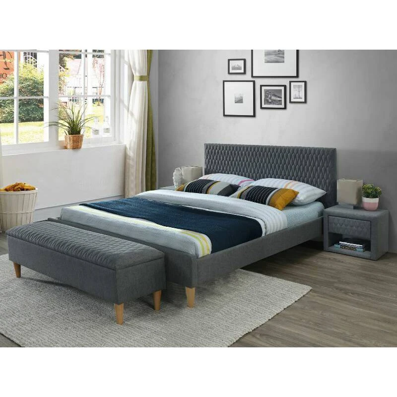 Ліжко полуторне Signal Azurro Velvet 140X200 Сірий AZURROV140SZD