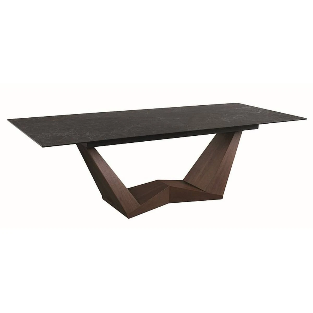 Стіл обідній розкладний Signal Bonucci Ceramic 200-250x98x76 чорний nero greco/горіх