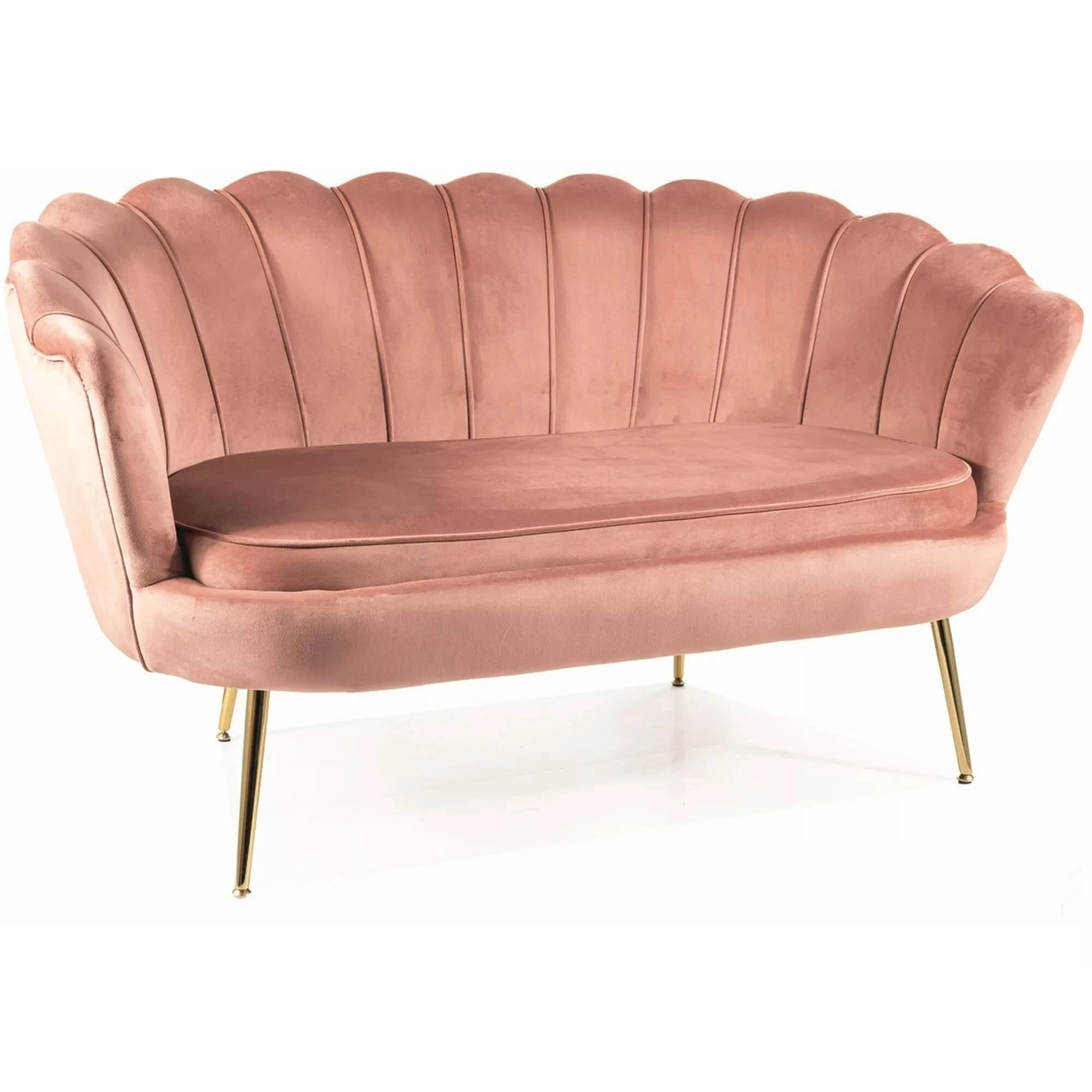 Диван Signal CAMELLIA 2 VELVET Античний рожевий BLUEVEL 52 / Золото CAMELLIAV2RAZL