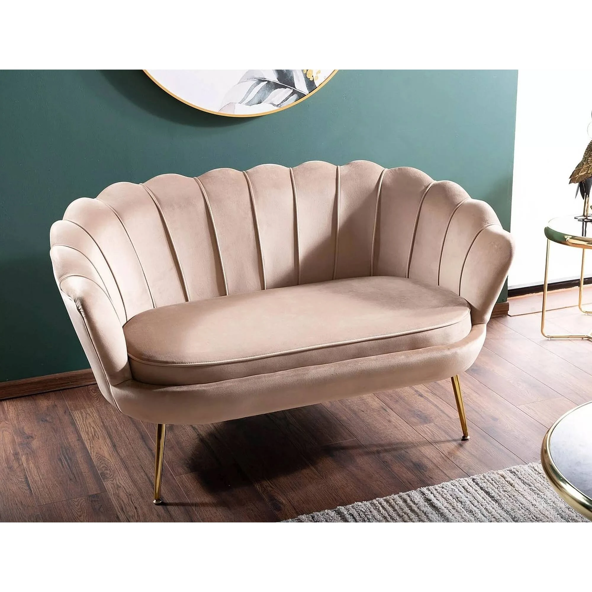 Диван Signal CAMELLIA 2 VELVET Бежевий BLUEVEL 28/Золото CAMELLIAV2BEZL