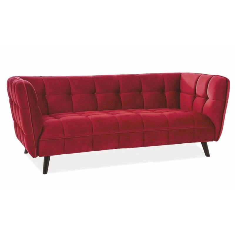 Диван Signal CASTELLO 3 VELVET бордо BLUVEL 59 / венге CASTELLO3V59