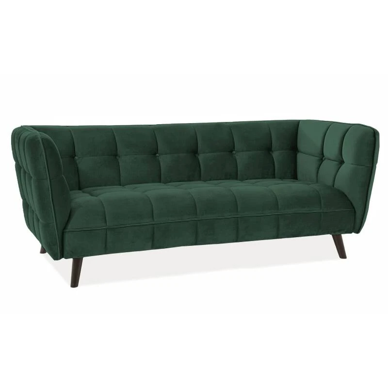 Диван Signal CASTELLO 3 VELVET зелений BLUVEL 78 / венге CASTELLO3V78
