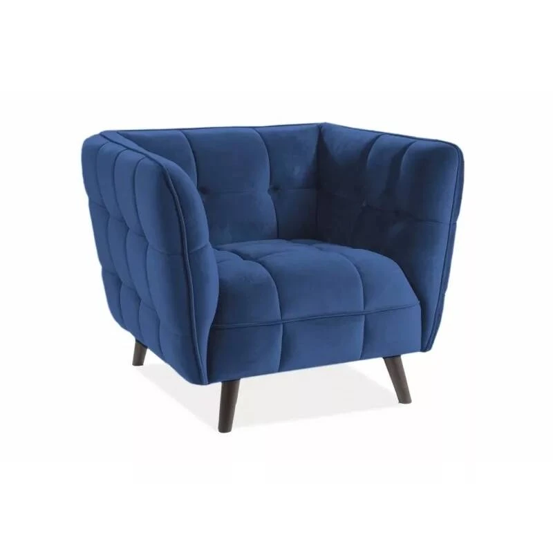 Крісло Signal CASTELLO 1 VELVET синій BLUVEL 86 / венге CASTELLO1V86