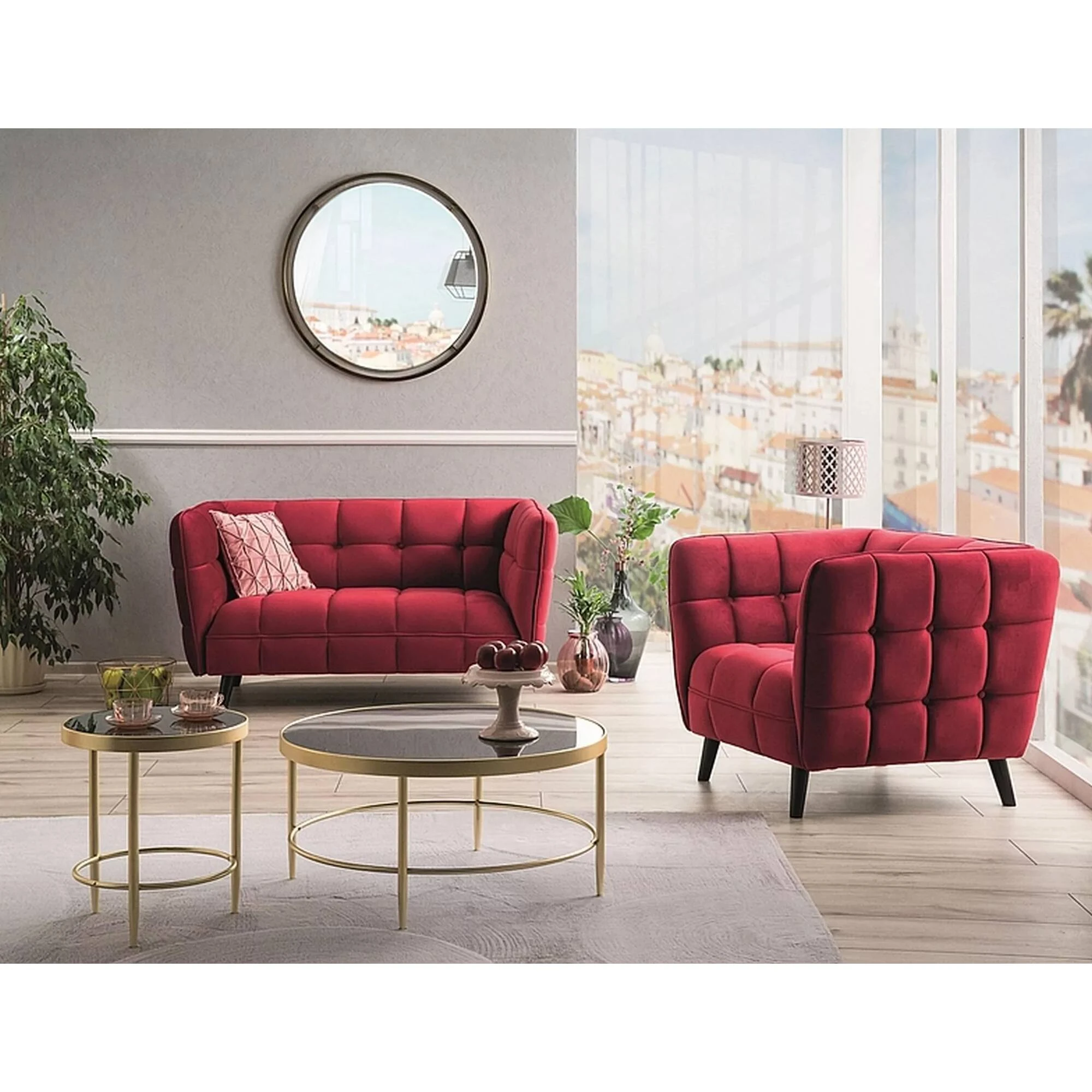 Крісло Signal Castello Velvet 1 Бордовий CASTELLO1V59