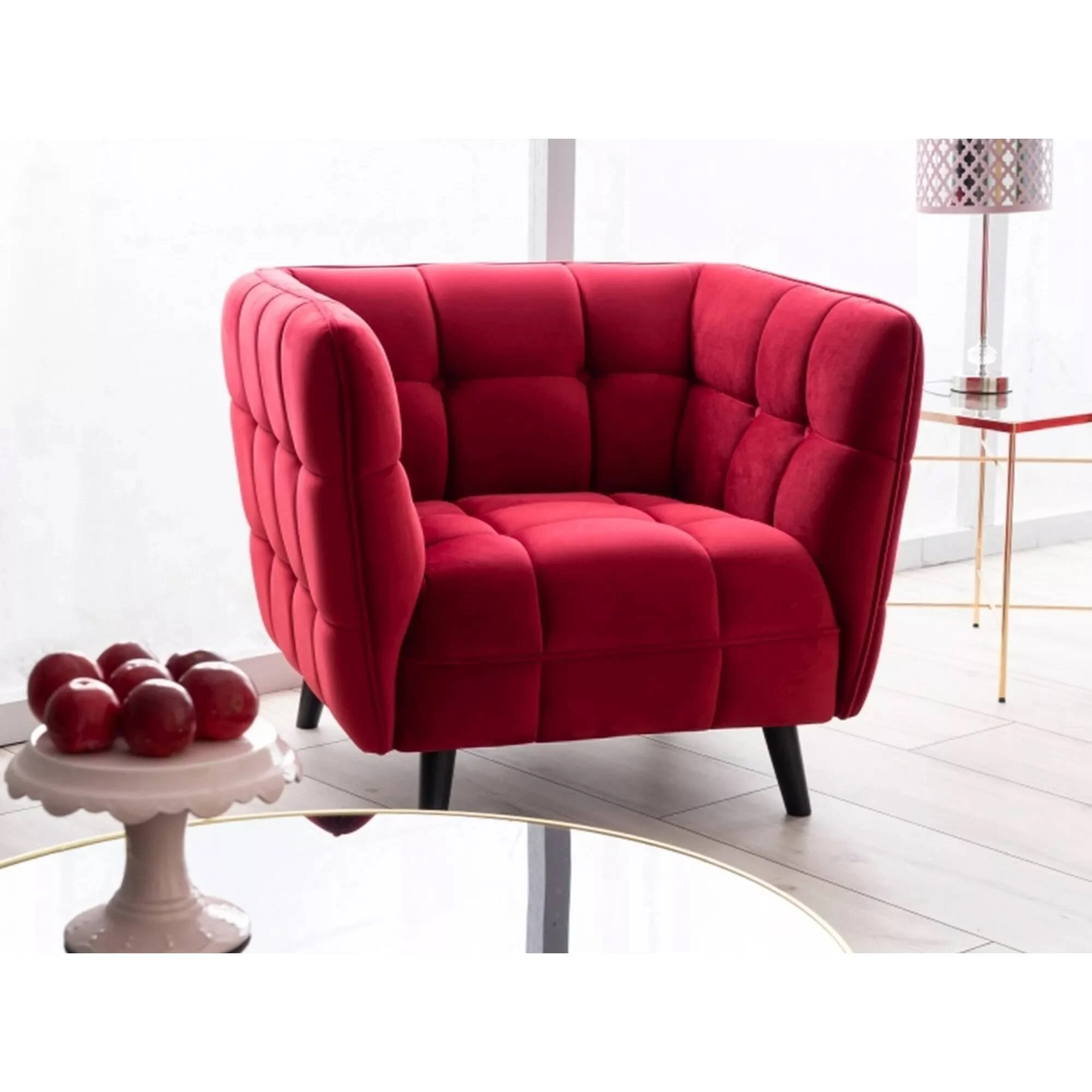 Крісло Signal Castello Velvet 1 Бордовий CASTELLO1V59