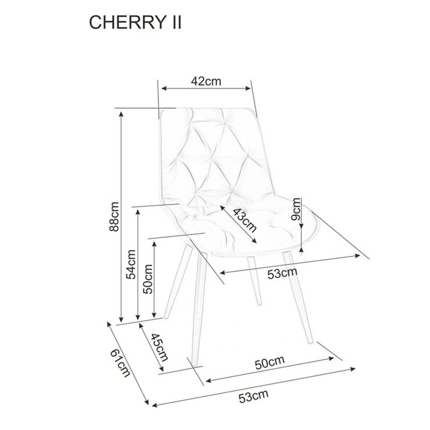 Стілець обідній Signal Cherry II Velvet чорний метал/карі bl.68 оксамит