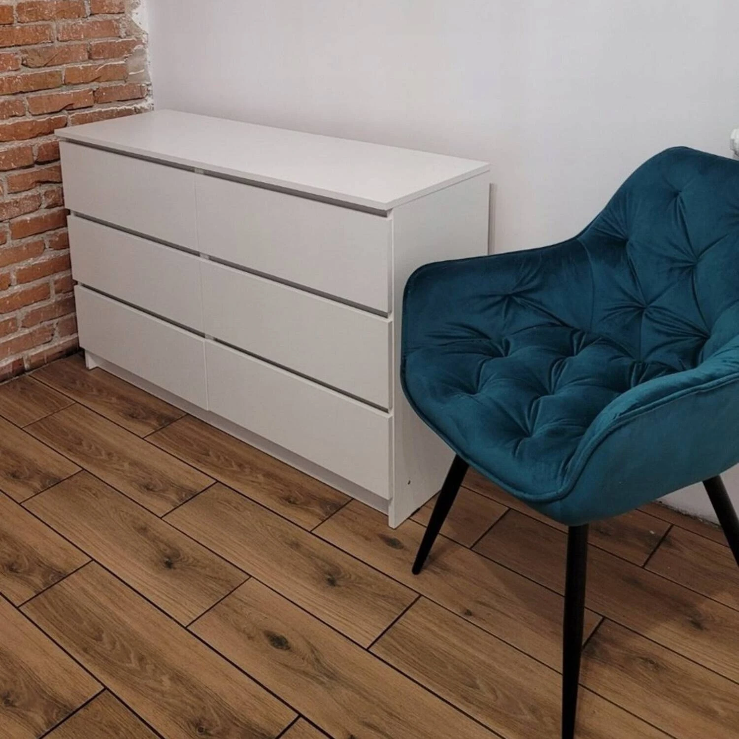 Стілець обідній Signal Cherry Velvet чорний метал/бірюза bl.85 оксамит