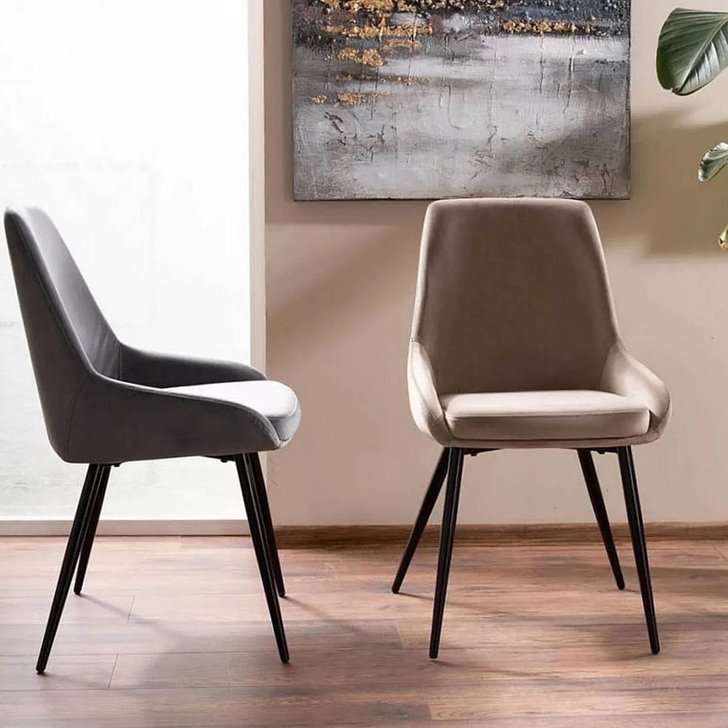 Стілець обідній Signal Cobe Velvet чорний метал/сірий bl.14 оксамит