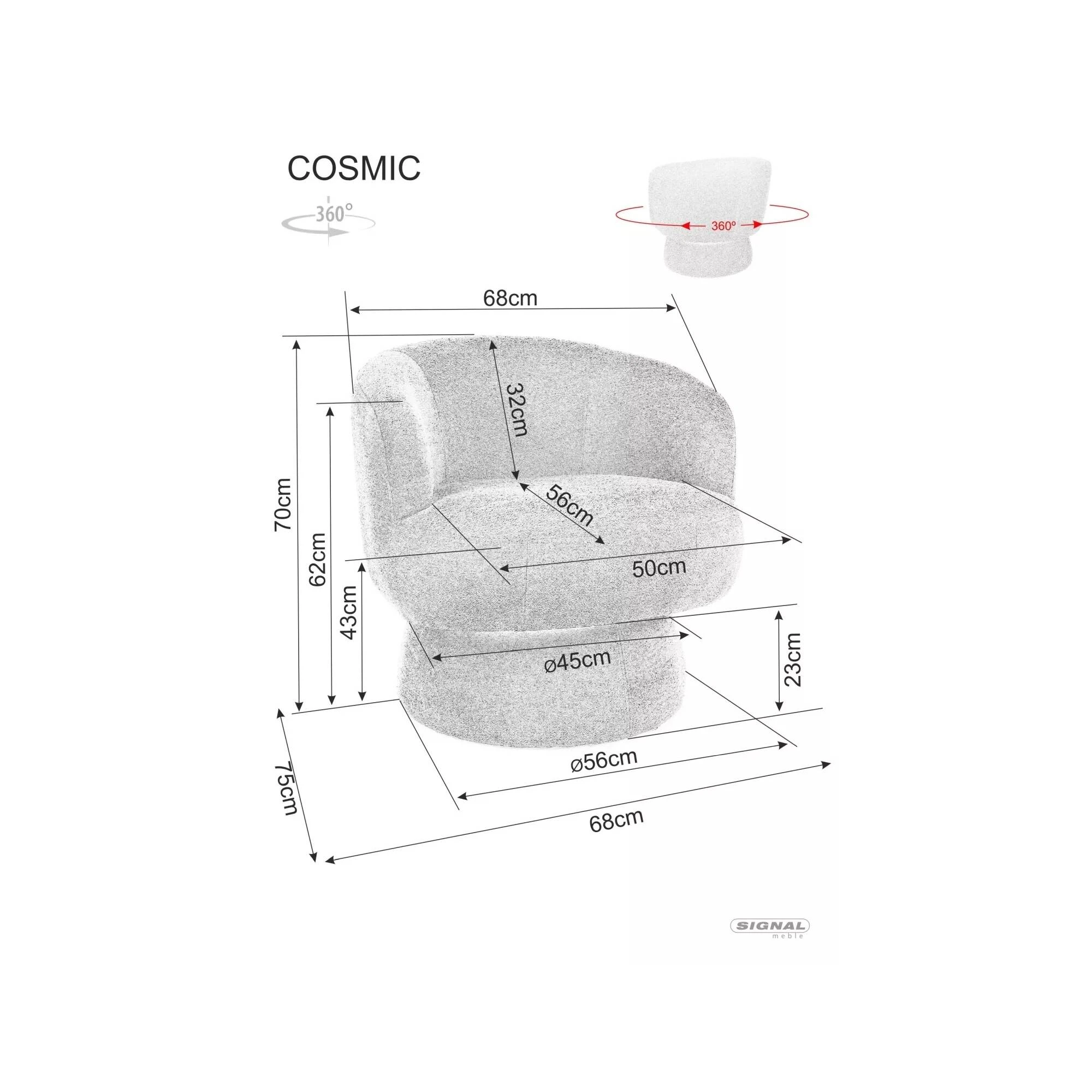 Крісло Signal COSMIC RAVEN сіре 13 COSMICRASZ13