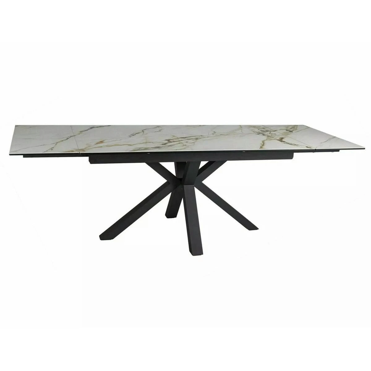 Стіл обідній розкладний Signal Columbus Ceramic 160-240x90x76 білий amber bianco/чорний