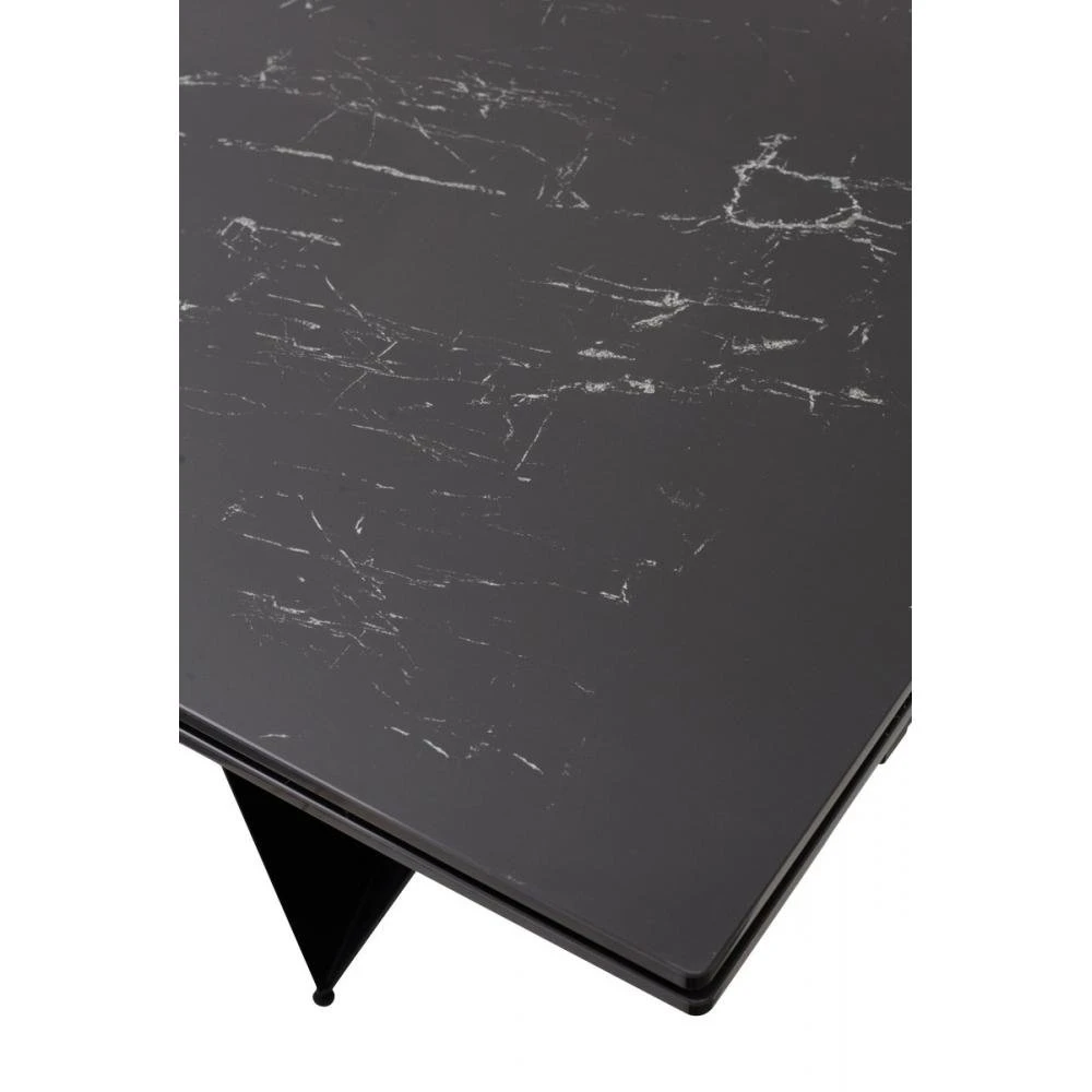 Стіл обідній розкладний FJORD Black Marble чорний 200-300x100x76 (кераміка+метал)