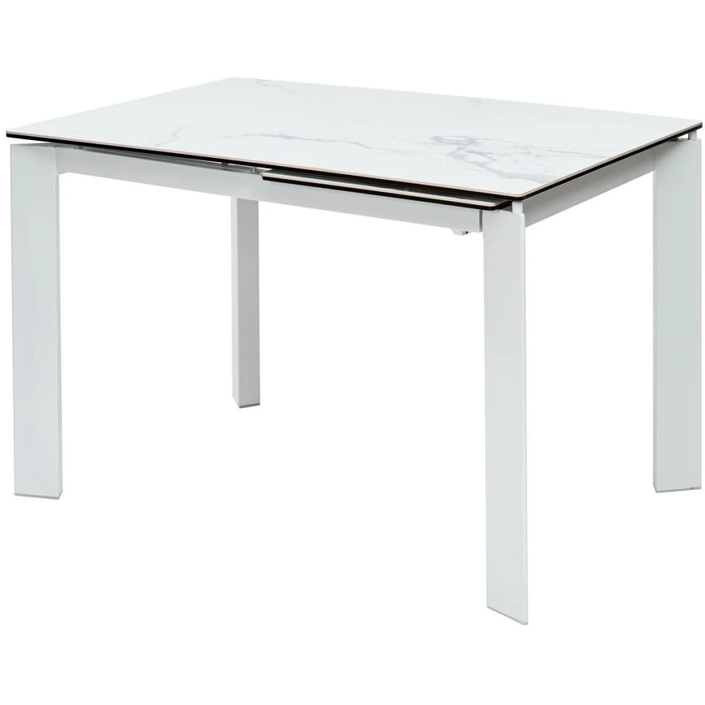 Стіл обідній розкладний VERMONT Matte Staturario білий 120-170x80x76 (кераміка+метал)